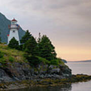 Woody Point Lighthouse - Bonne Bay Newfoundland At Sunset Poster