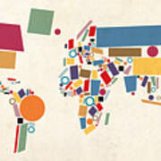 World Map Abstract Poster