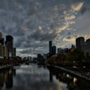 Yarra River Sunset, Melbourne Poster