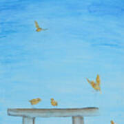 Yellow Birds In The Blue1 Poster