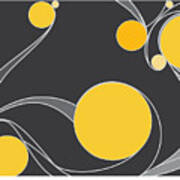 Yellow Circles Abstract Design Poster