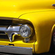 Yellow Custom Ford F100 Poster