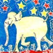 Yellow Elephant Facing Left Poster