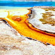 Yellow Steam From A Bright Blue Pool Poster