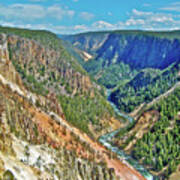 Yellowstone Canyon And River From Inspiration Point  In Yellowstone National Park, Wyoming Poster