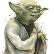 Yoda Watercolor Poster