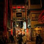 Yokohama Chinatown At Night Poster
