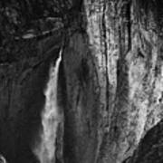 Yosemite Falls Shadows Black White Poster