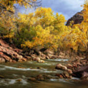 Zion River At Autumn Poster