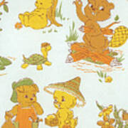 Baby Animal Pattern #1 Poster