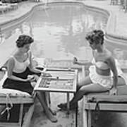Backgammon By The Pool #1 Poster