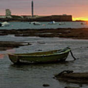 Beached Boats At Sunset Cadiz Spain #1 Poster