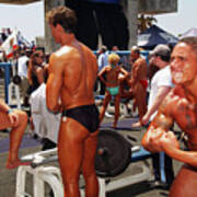 Body Builders Compete At Muscle Beach #1 Poster