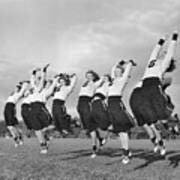 Cheerleaders Jumping In The Air #1 Poster