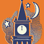 Clock Tower Striking Midnight #1 Poster