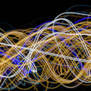 Colorful Light Painting With Circular Shapes And Abstract Black Background. #1 Poster
