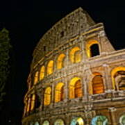 Colosseum At Night Ii Poster