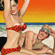 Couple On The Beach #1 Poster
