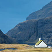 Denmark, Faeroe Islands, Streymoy, Church At Saksun #1 Poster