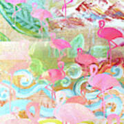Flamingo Collage Poster