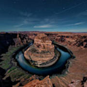 Horseshoe Bend By Moonlight #1 Poster