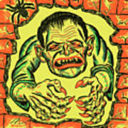 Illustration Of Frankenstein Monster #1 Poster