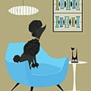Mid Century Modern Black Poodle #1 Poster