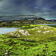 Scenic Coastal Landscape With Remote Village Around Loch Torridon And Loch Shieldaig In Scotland #1 Poster
