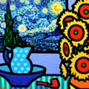 Still Life With Starry Night #1 Poster