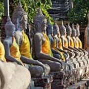 Thailand, Central Thailand, Ayutthaya, Wat Yai Chai Mongkol, Buddha Statues #1 Poster
