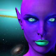The Face Of A Female Alien. Colorful #1 Poster
