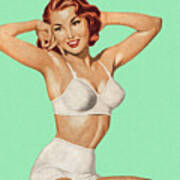Woman In Her Underwear #1 Poster