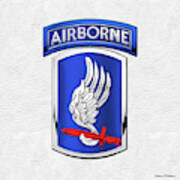 173rd Airborne Brigade Combat Team - 173rd  A B C T  Insignia Over White Leather Poster