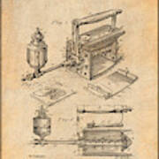 1888 Antique Sad Iron Patent Print Antique Paper Poster