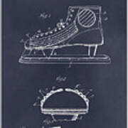1909 Hockey Skate Blackboard Patent Print Poster