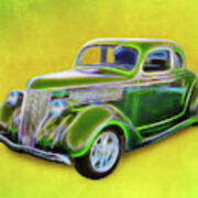 1936 Green Ford Poster