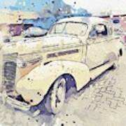 1937 Buick Model 38 Watercolor By Ahmet Asar Poster