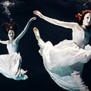 2 Ballet Dancers Underwater Poster