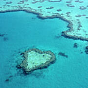 Aerial Of Heart-shaped Reef At Hardy #2 Poster