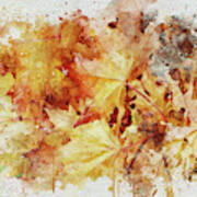Autumn Leaves Abstract Poster