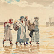 Four Fishwives On The Beach #4 Poster