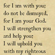 Isaiah 41 10  - Inspirational Quotes Wall Art Collection #3 Poster