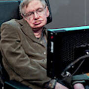 Stephen Hawking Lecturing At Cern In 2009 #2 Poster