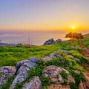 Sunrise View Of The Sea Of Galilee, From Mount Arbel #2 Poster