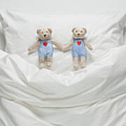 Teddy Bear On Bed #2 Poster