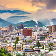 Tottori, Japan Town Skyline At Dusk #2 Poster