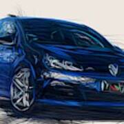 Volkswagen Golf R Draw #2 Poster