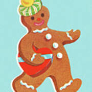 Walking Gingerbread Man #2 Poster