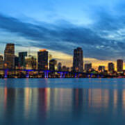 Miami Sunset Skyline Poster