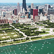 Aerial View Of The Downtown In Chicago #3 Poster
